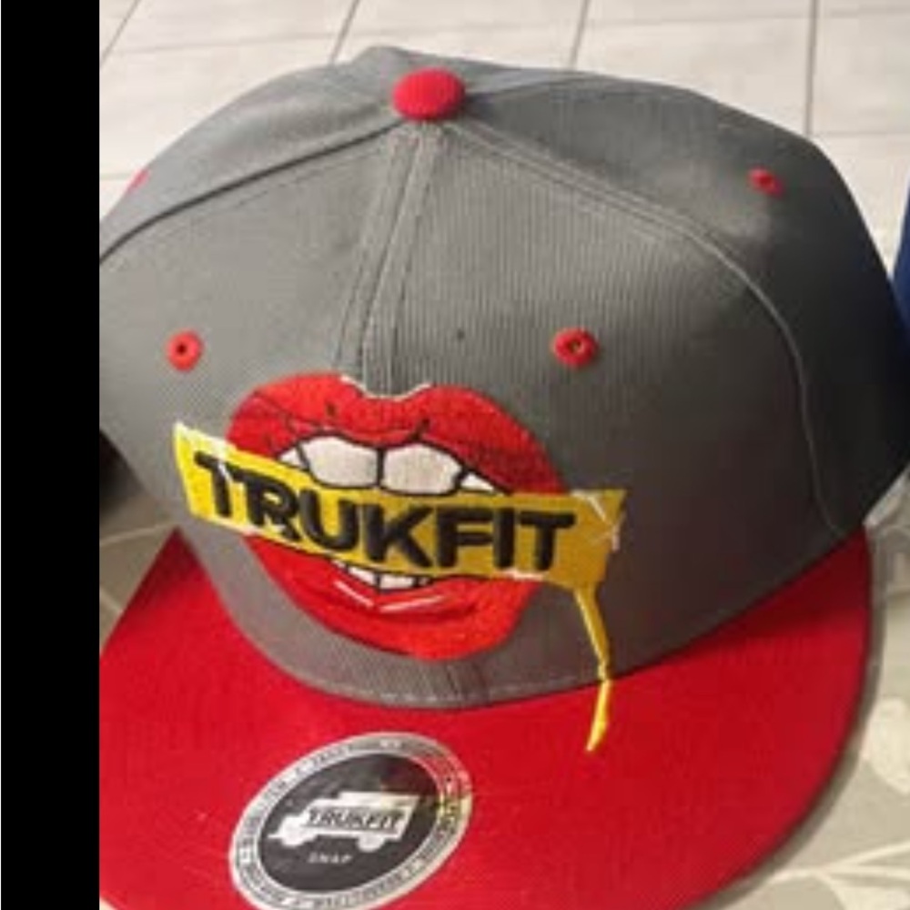 Trukfit Gray and Red Logo Hat